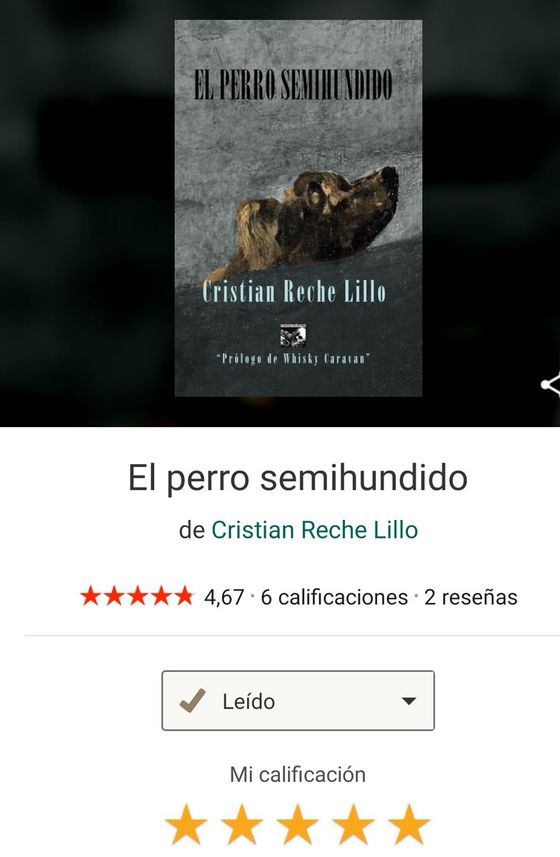 Pocas, muy pocas obras me han removido por dentro como lo ha hecho "El perro semihundido" de <a href="/CristianRLillo/">Cristian Reche Lillo</a>. Recomedadísimo.
