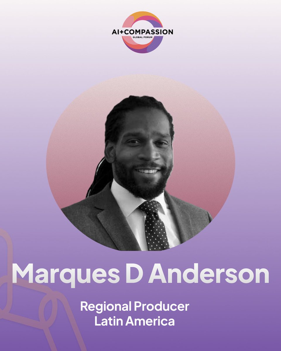 Meet Marques D Anderson – Regional Producer, Latin America
Marques is supporting AI+Compassion Global Forum 2025 as a producer, helping make empathetic AI accessible globally.
🔗: compassionai.io/producers