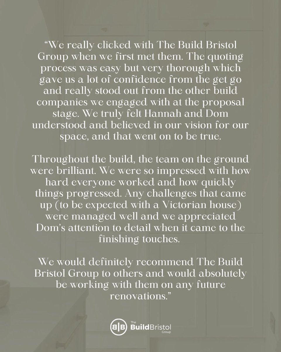Client Feedback ✨

We’re so grateful for the trust our clients place in us. From the first meeting through to the finishing touches, we aim to make every stage of the journey seamless and stress-free.

Hearing words like these reminds us why we do what we do 👏🏻