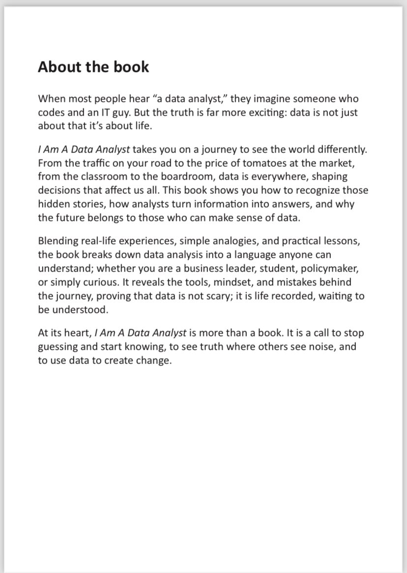 thisisanokye's tweet image. Here’s what you need to know about the “I AM A DATA ANALYST” book.

Grab a digital copy now on Selar: selar.com/61136unm14

#IAmADataAnalyst #BookRelease