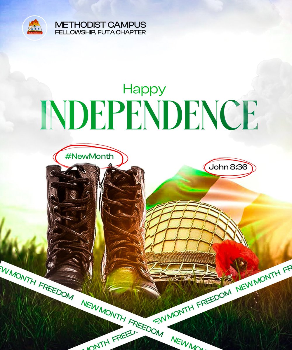 🇳🇬 Happy Independence &amp; Happy New Month✨
True freedom is found in Christ. “So if the Son sets you free, you will be free indeed.” – John 8:36
May this new month bring us peace, growth, and the joy of true independence. 🌱🙌

#NewMonth
#independenceday2025