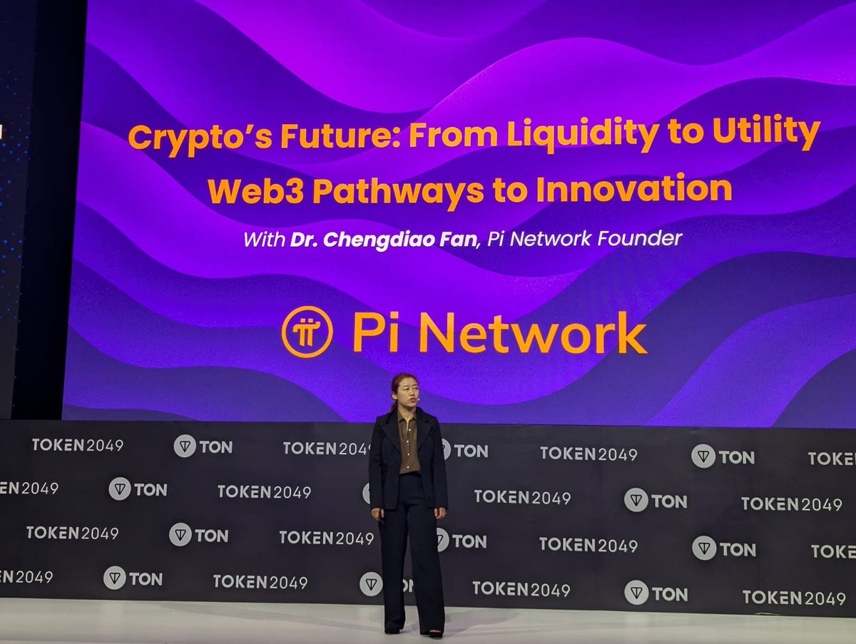 ⚡️ Pi Network at TOKEN2049 Singapore! 💙 🤖We are excited to share a  historic moment for the Pi Community! 🚀 💃At TOKEN2049 Singapore, Dr.  Chengdiao Fan, Co-Founder of Pi Network, delivered an