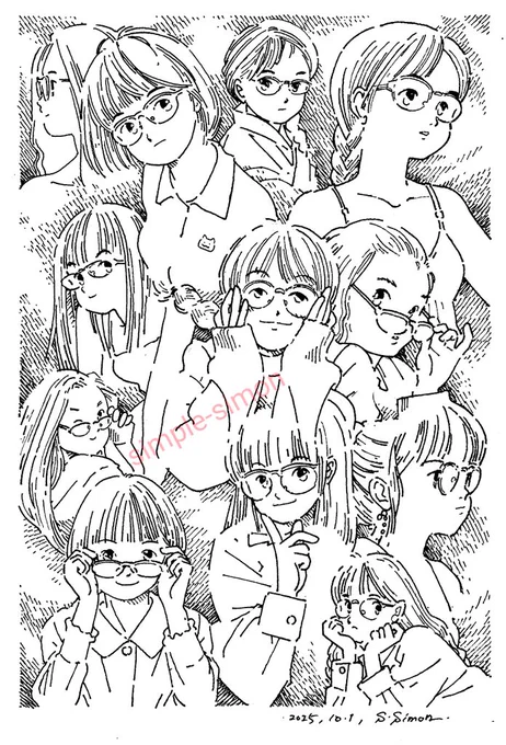 本日の1枚
「眼鏡・12態」
10月1日は #メガネの日  だそうで🤓 