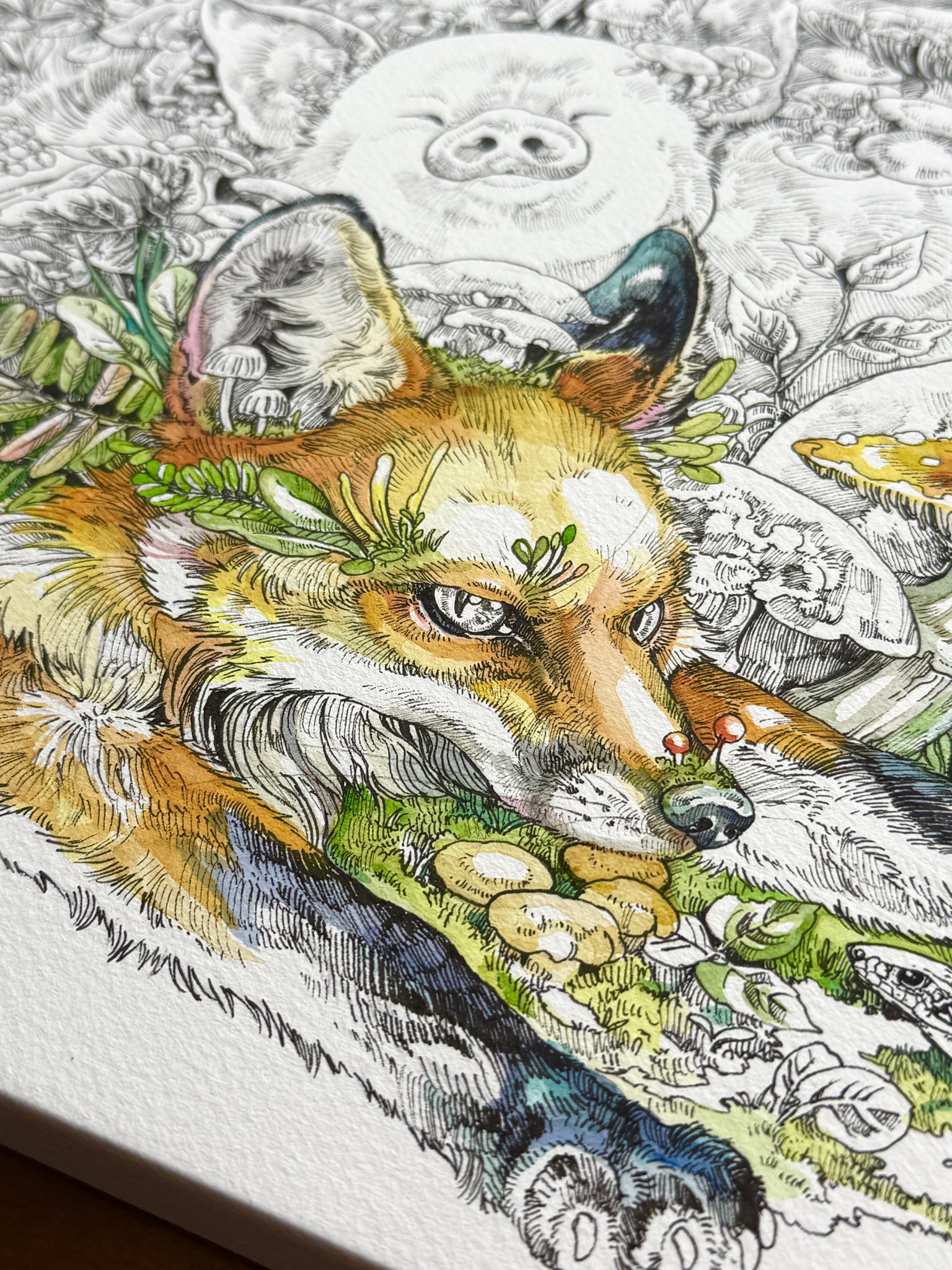 McManus 絵画　イラスト 覗き見4」 S0 H180×W180mm 