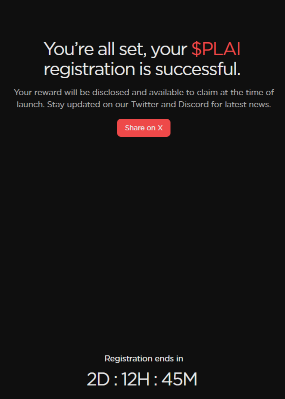 🪂🪂🪂

Thêm một dự án sẽ TGE trong tháng 10 là <a href="/playAInetwork/">Play AI 🎲</a> 

Dự án gọi vốn tổng 6,3M$ có sự tham gia của Jump Crypto ở vòng gọi vốn đầu tiên

Những anh em đang cày airdrop dự án này chú ý truy cập hub hub.playai.network/register để đăng ký nhận airdrop nhé.
Hạn