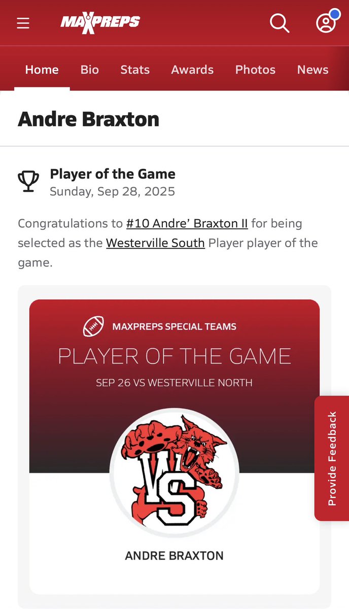 Shout out to <a href="/MaxPreps/">MaxPreps</a> for naming me Special Teams Player of the Game vs Westerville North. 
#RuleTheVille #DTS

<a href="/ericcalland/">Eric Calland</a> <a href="/KippDuncan/">Kipp Duncan</a> <a href="/WSHSWildcatsFB/">WSHS Football</a>
