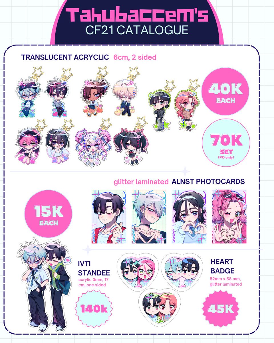 crepelily's tweet photo. [❤️/🔃 are appreciated!]

TAHUBACCEM'S CF21 CATALOGUE!!

🗓 PO Period: 1 October - 8 October 
📌 Pick-up both days / Mail order
☀️ ALIEN STAGE, Needy Streamer Overload, TGSWIIWAGAA 

💝 Form: https://t.co/LuIll1xBha

#cf21 #comifuro21 #cf21catalogue #cf21catalog https://t.co/MDy68CkbDe