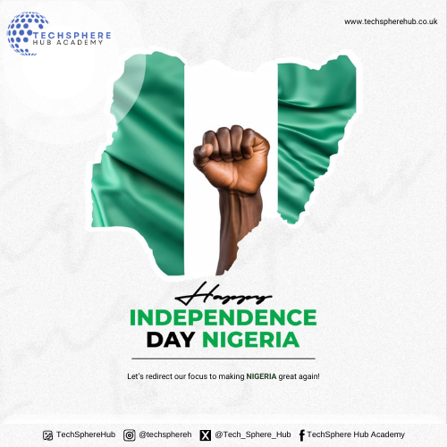 Tech_Sphere_hub's tweet photo. Happy Independence Day Nigeria!

Together, we will build a stronger and smarter Nigeria. 

#independence #Nigeria #techworld #techspherehub https://t.co/ajp9oduHFb