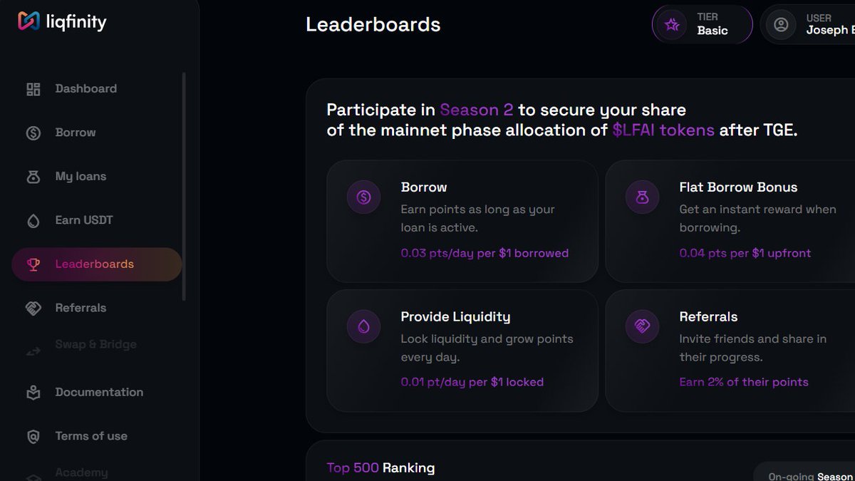 Let's Go... <a href="/liqfinity/">Liqfinity</a> Mainnet is Live we can make profit by borrowing or providing liquidity as their usecase ....Also we can earn points for future TGE..... 

See it coming....