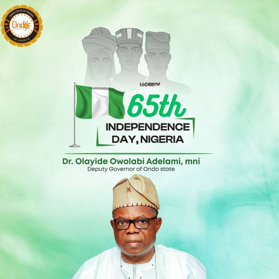 Today, we celebrate the courage, resilience &amp; unity that define us as a people.
Let us uphold peace, progress &amp; patriotism to secure a great future.
On this historic day, I reaffirm our resolve to build a Nigeria of hope &amp; opportunities.

Long live Nigeria! Long live Ondo State!