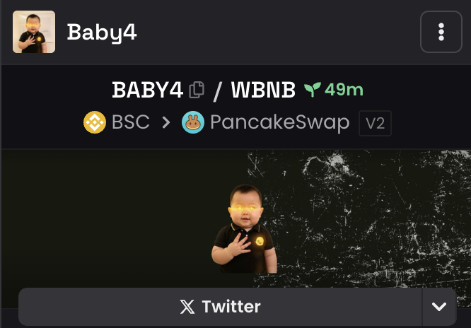 Baby4onbnb's tweet photo. Dex updated!

https://t.co/u5iaPIPlOx

Earn $4 just buy holding $BABY4 https://t.co/FiXwhPtvDf