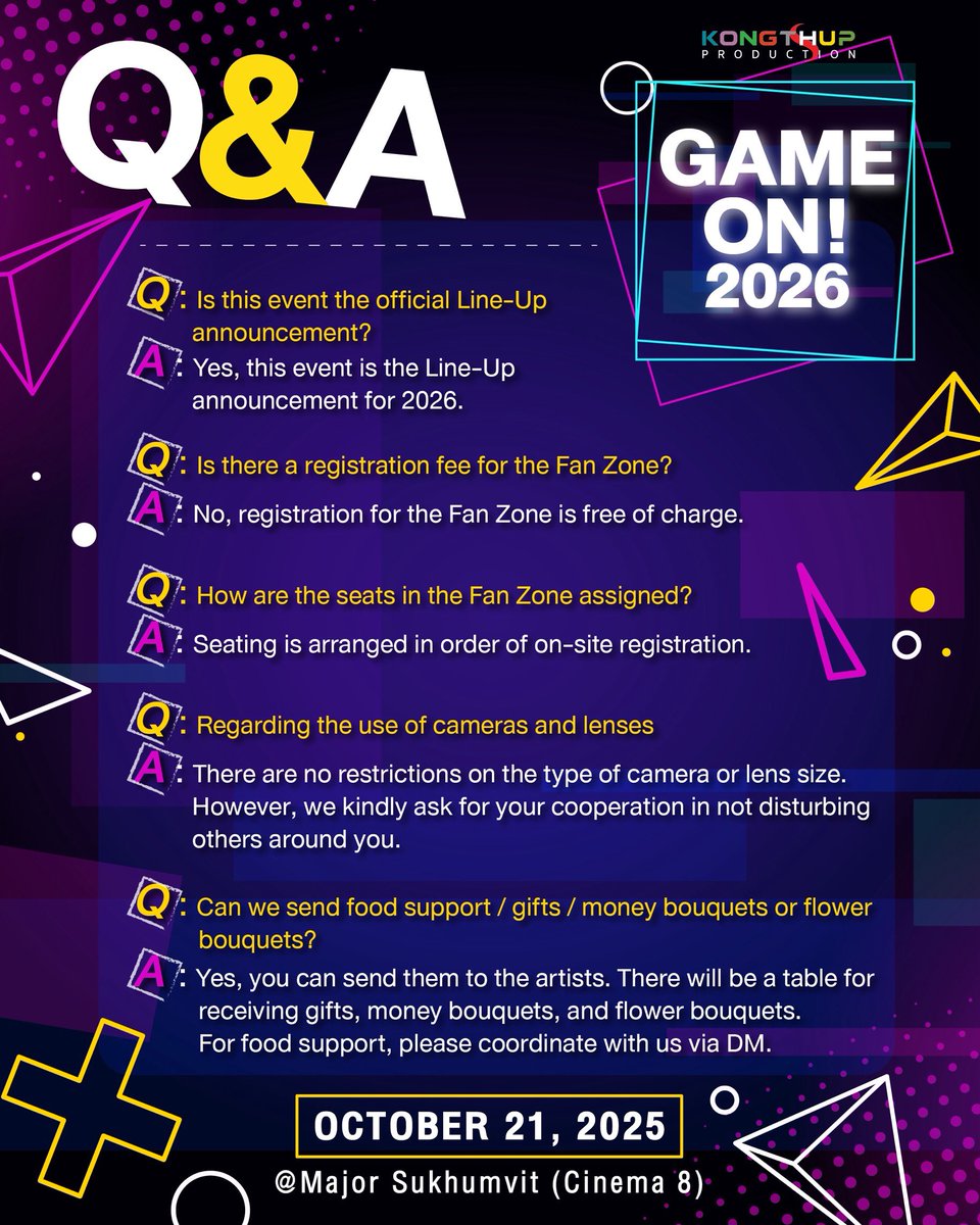 Q&amp;A FOR KONGTHUP GAME ON! 2026⭐️

#kongthupproduction