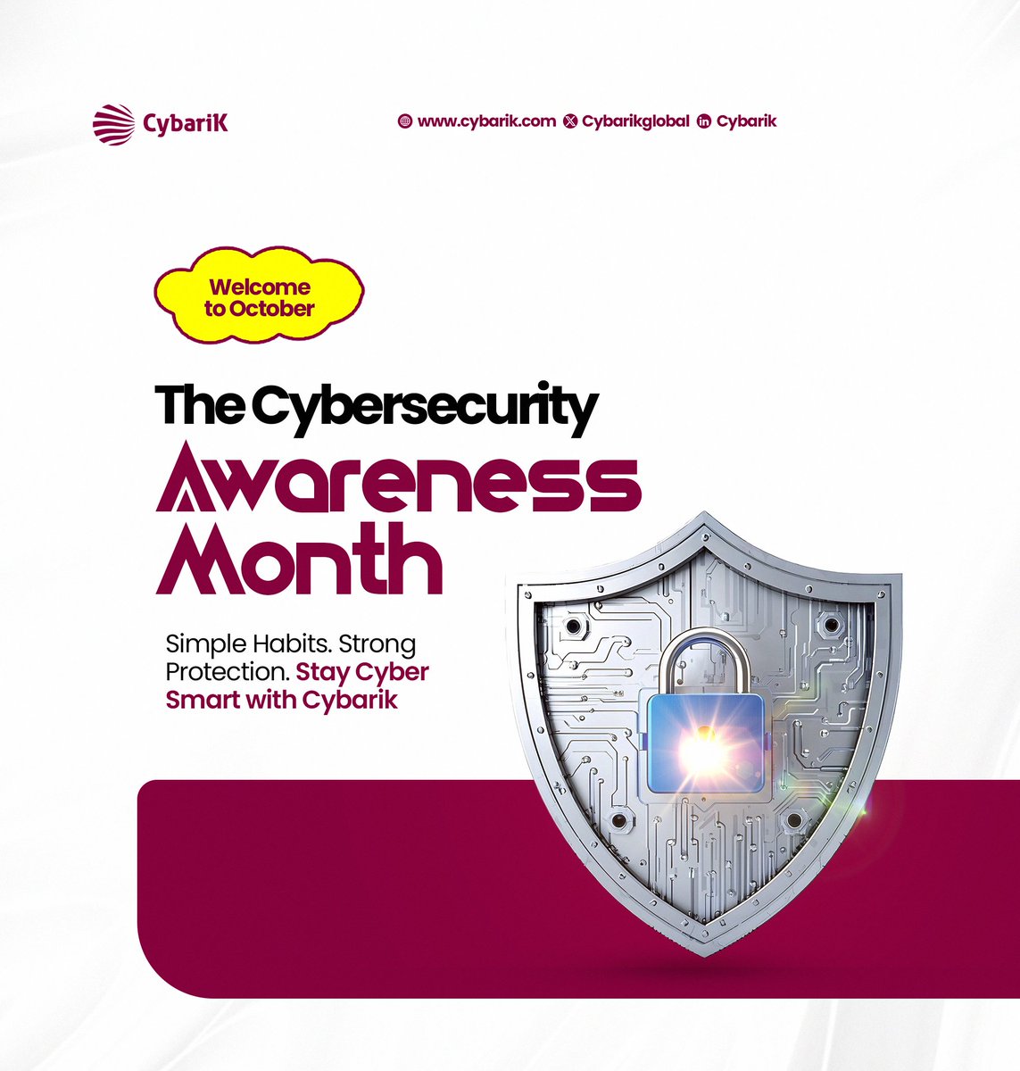 CybarikGlobal's tweet image. It’s cybersecurity Awareness Month!🎉🤗

At CybariK, we believe security starts with awareness.

This month, we’ll be sharing:

🔑 Practical easy habits you should adopt.

🔒Tools to secure your business &amp;amp; personal devices.

🌍 Tips to empower you to #StayCyberSmart.

1/2