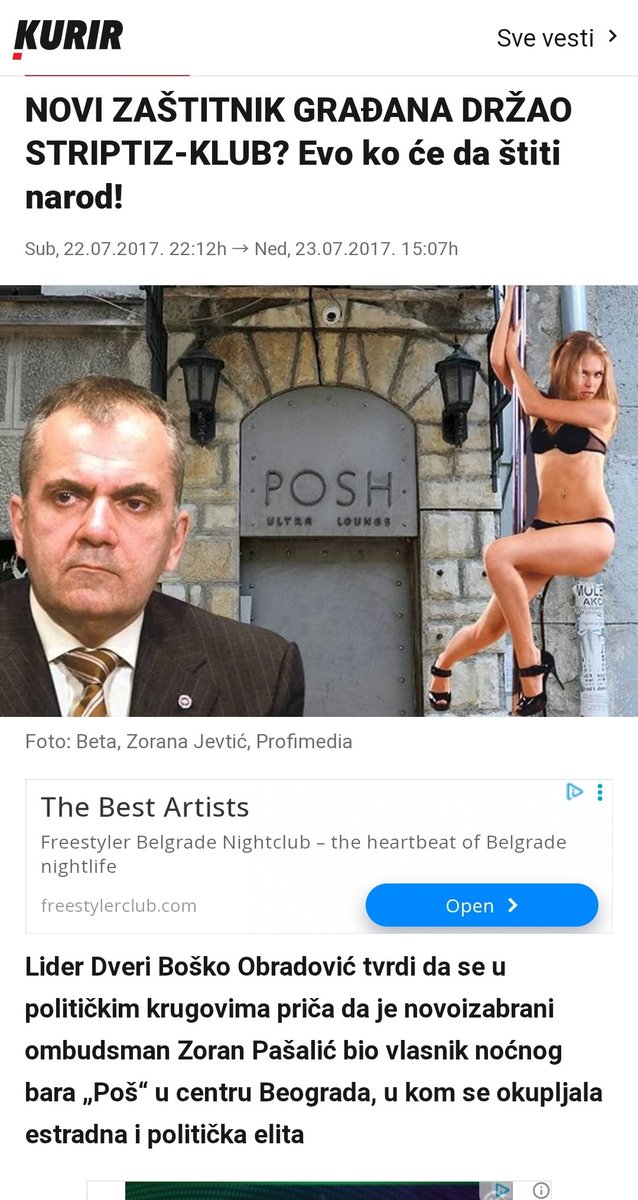 <a href="/OnlineDanas/">Danas</a> 🔥Snimci iz tvog striptiz kluba POSH govore da su u njemu radile maloletnice i da se tvoj striptiz klub bavio posredovanjem u prostituciji⁉️🧐👇