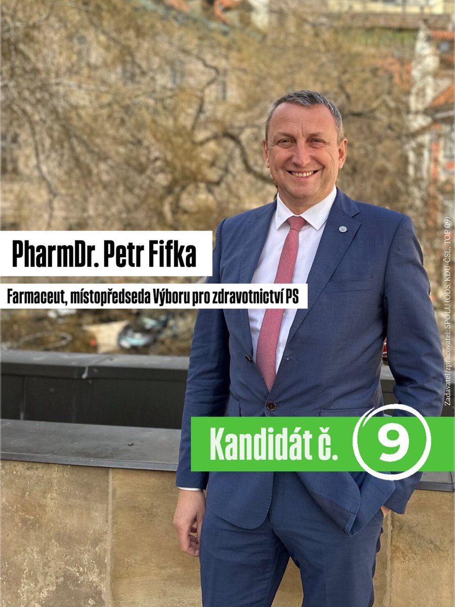 PetrFifka's tweet photo. Zdravotnictví jsem se jako poslanec v uplynulých čtyřech letech věnoval na plný úvazek a když se ohlédnu zpět, myslím, že se mi leccos povedlo. 

Témata jako prevence civilizačních onemocnění, propagace zdravého životního stylu, samoléčba, zdravotní gramotnost obyvatelstva, budoucí role lékáren, očkování proti HPV či destigmatizace HIV mi dala příležitost propojit odbornou veřejnost a pacienty.  

Rád bych v načaté práci pokračoval a k tomu potřebuji důvěru voličů vyjádřenou i preferenčním hlasem.

Chtěl bych Vás tedy požádal o zakroužkování čísla 9️⃣ na pražské kandidátce @SpoluKoalice. 

Máme před sebou ve zdravotnictví ještě dost práce. Teď jde o Česko!