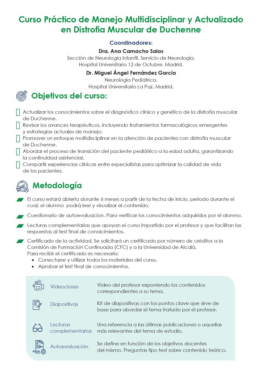 senep_es's tweet photo. 📢🟠 Con el aval de @senep_es y de la @seneurologia hoy arranca el Curso Práctico de Manejo Multidisciplinar y Actualizado en Distrofia Muscular de Duchenne
✍️Inscripción aquí: https://t.co/yBtwH2nkUM
#SENEP #DistrofiaMuscularDeDuchenne #Neuropediatría #FormaciónMédica https://t.co/SqDhUTgUIa