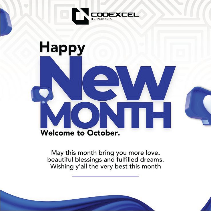 codexceltech's tweet image. Welcome October!🗓

May this month bring you more love, beautiful blessings and fulfilled dreams.
Wishing y&apos;all the very best this month.

#Codexceltech
#October2025
#digitalmarketingagency