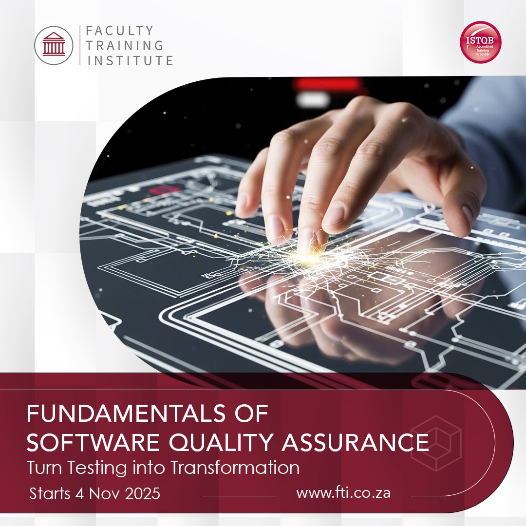 facultytraining's tweet image. Fast changes need faster quality decisions. Learn to embed quality from day one with our Fundamentals of Quality Assurance course. Starts 4 Nov 2025—book your seat! 🔗 hubs.li/Q03L6lCD0
#SoftwareTesting #Shortcourse #ITTraining #FundamentalsOfQA #ISTQB #FTISA