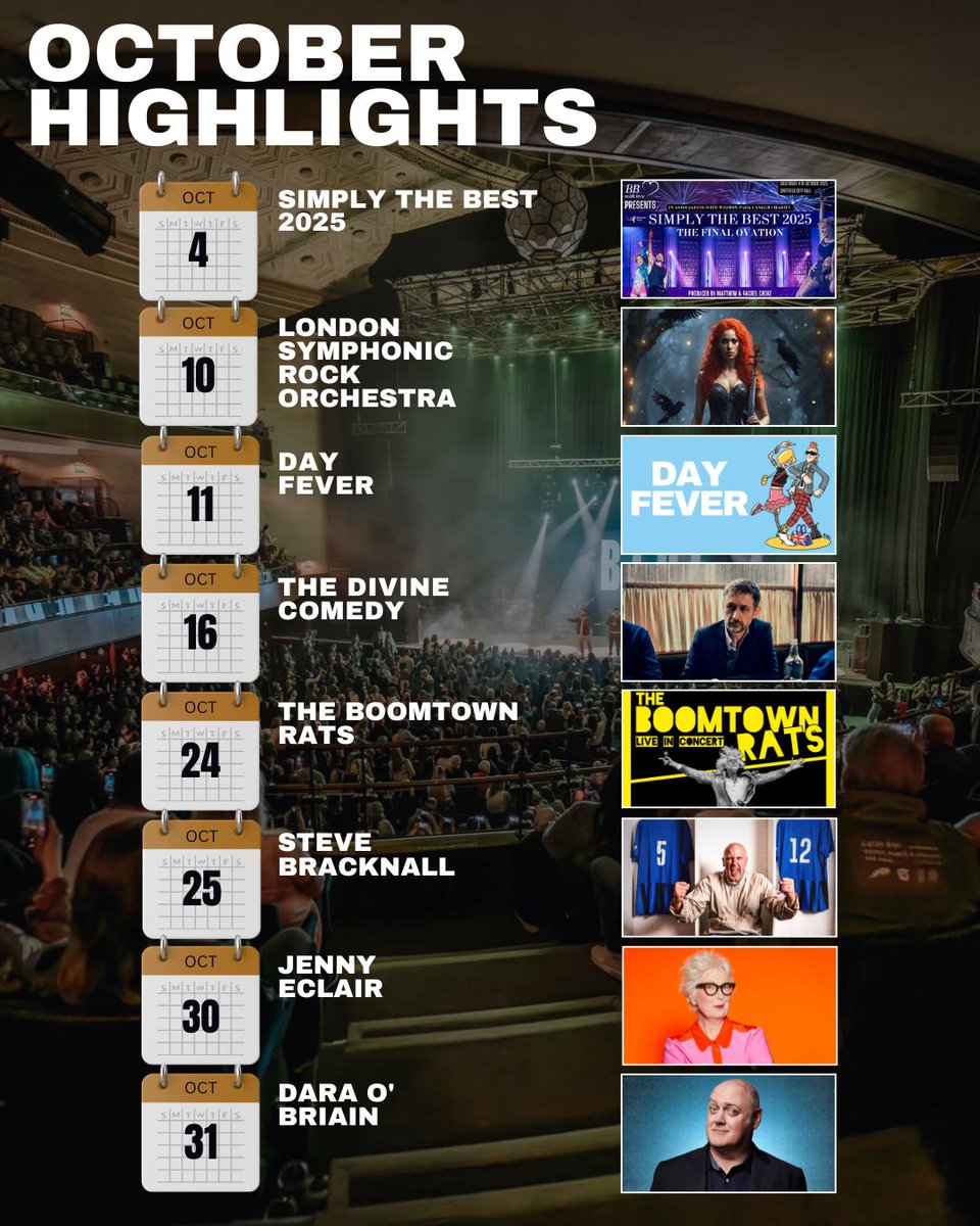 SheffCityHall's tweet photo. Need October plans? We've got you covered 🤩 Take a look at some of our monthly highlights 👀

🔗 https://t.co/D2AtR2BeBb https://t.co/nlSMT6G2uh