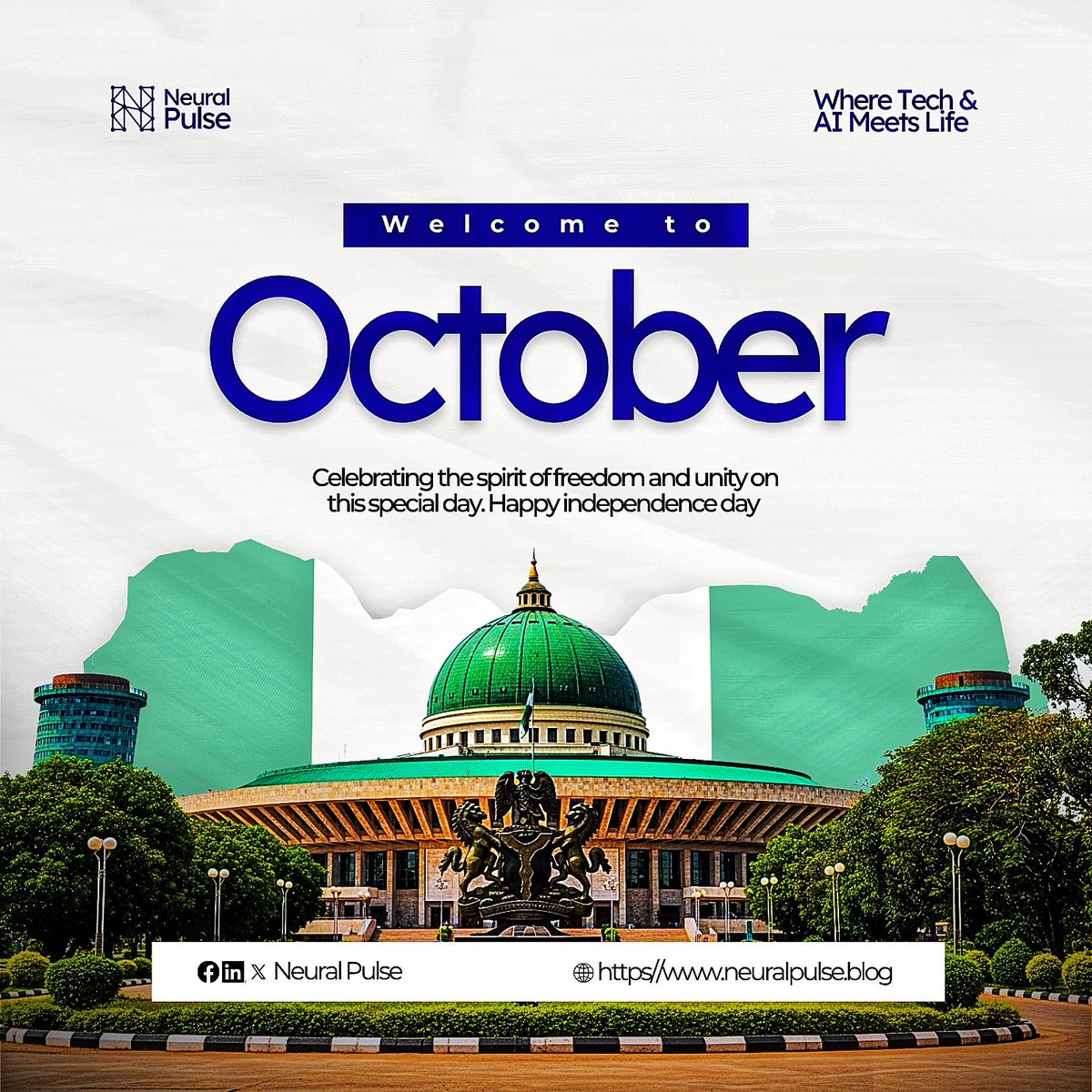 neural_pulse_ai's tweet image. Happy Independence Day, Nigeria!

 Today, we celebrate not just our nation&apos;s freedom, but also the tech-driven future we&apos;re building together.

From innovation to connection, here&apos;s to a digitally empowered Nigeria.