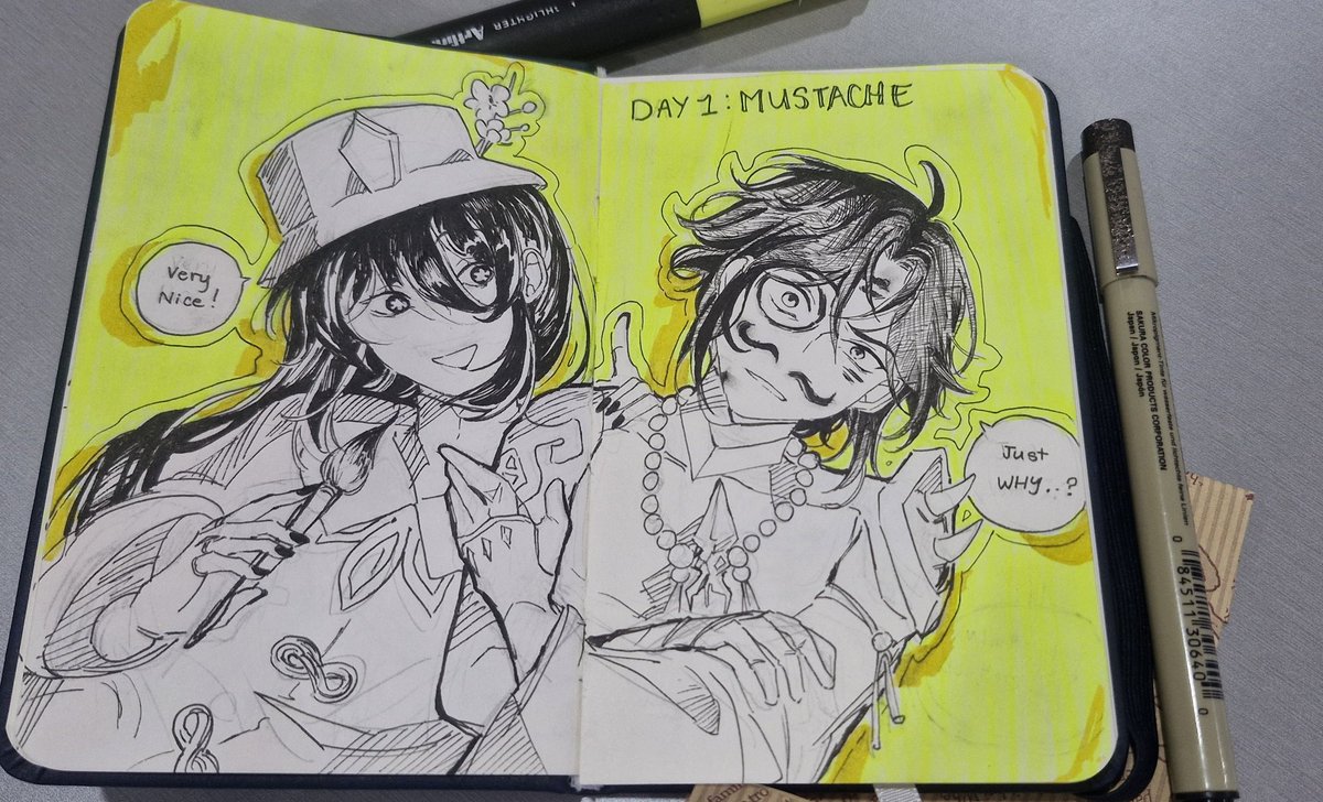 #inktober2025 Day 1-Mustache #huxiao