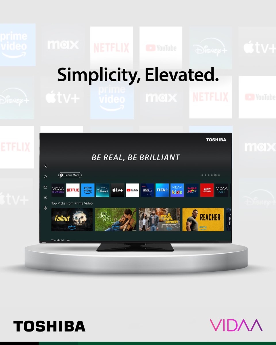 VIDAA OS is designed to do one thing well: deliver fast, smooth, and intuitive TV experiences.

No clutter, no waiting just your favorite content, front and center.

#ToshibaTV #ToshibaTVEurope