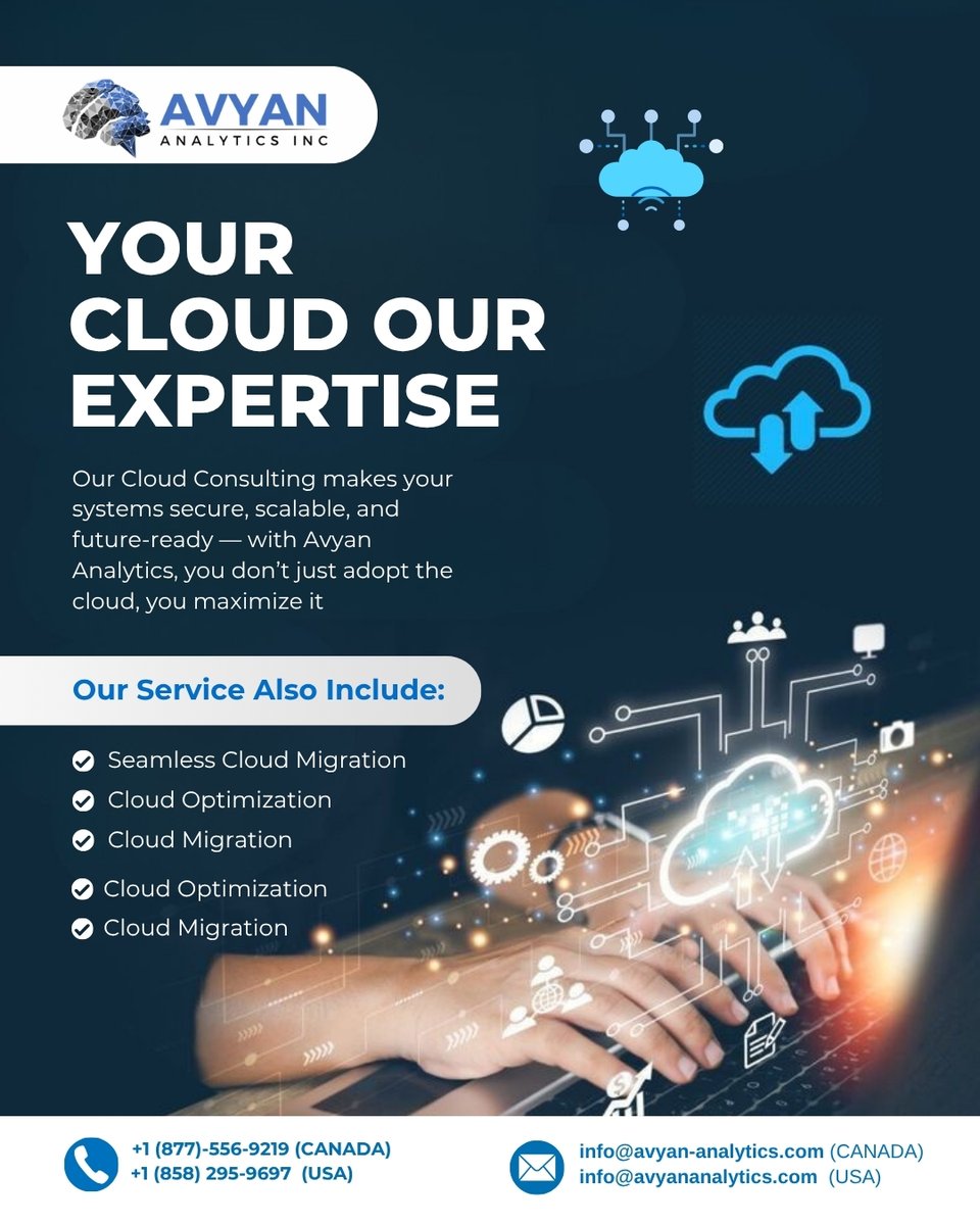 avyananalytics's tweet image. Struggling to manage cloud systems efficiently? Don’t just adopt the cloud – maximize it with Avyan Analytics. 
+1 (877)-556-9219 (Canada) | +1 (858)-295-9697 (USA)
 info@avyan-analytics.com

#AvyanAnalytics #CloudSolutions #SmartCloud #CloudSecurity #DataDriven #TechInnovation