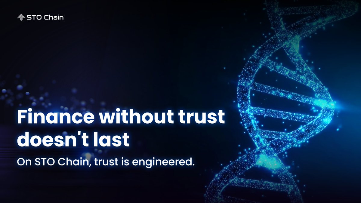 Finance without trust doesn’t last.
We’ve seen it across banks, exchanges, and even some chains.

That’s why RWAs matter. They turn speculation into assets the world already trusts.

STO Chain was built with compliance in its DNA 🧬. Not an afterthought.

We’re not here to