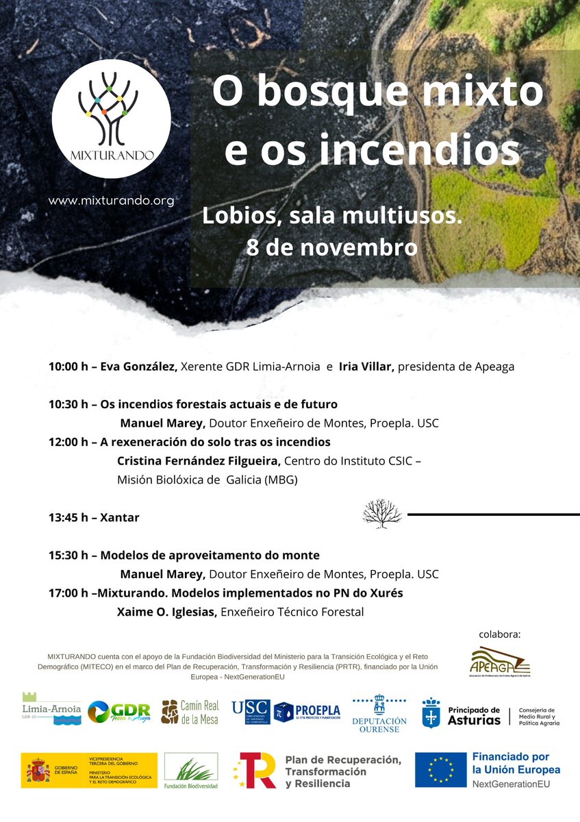 apeaga_redes's tweet photo. Apeaga colabora na organización desta xornada formativa sobre "O bosque mixto e os incendios". Cremos na formación agraria coma elemento transformador e  motor de cambio no rural, e esperamos deste xeito aportar o noso granciño de area na solución dos problemas que nos afectan. https://t.co/WkvMpLZzTH