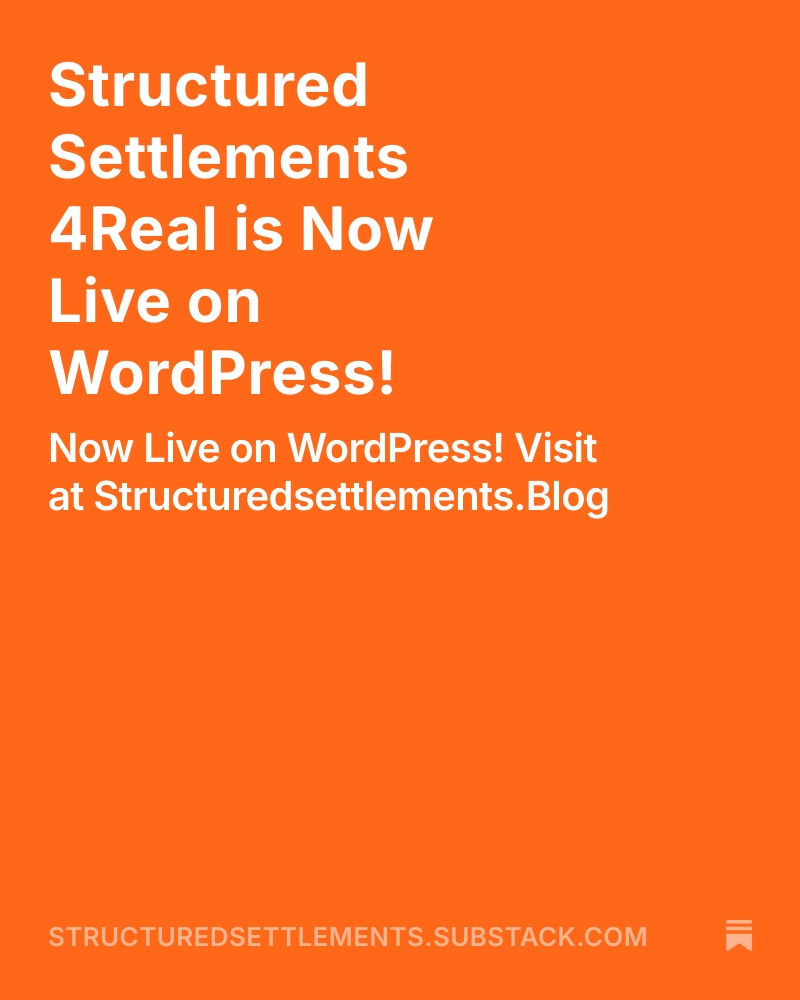 JDDarer's tweet image. #StructuredSettlements 4Real®Blog 2025 – #Structured Settlement | #SettlementPlanning News and John Darer Reviews. 20th Anniversary