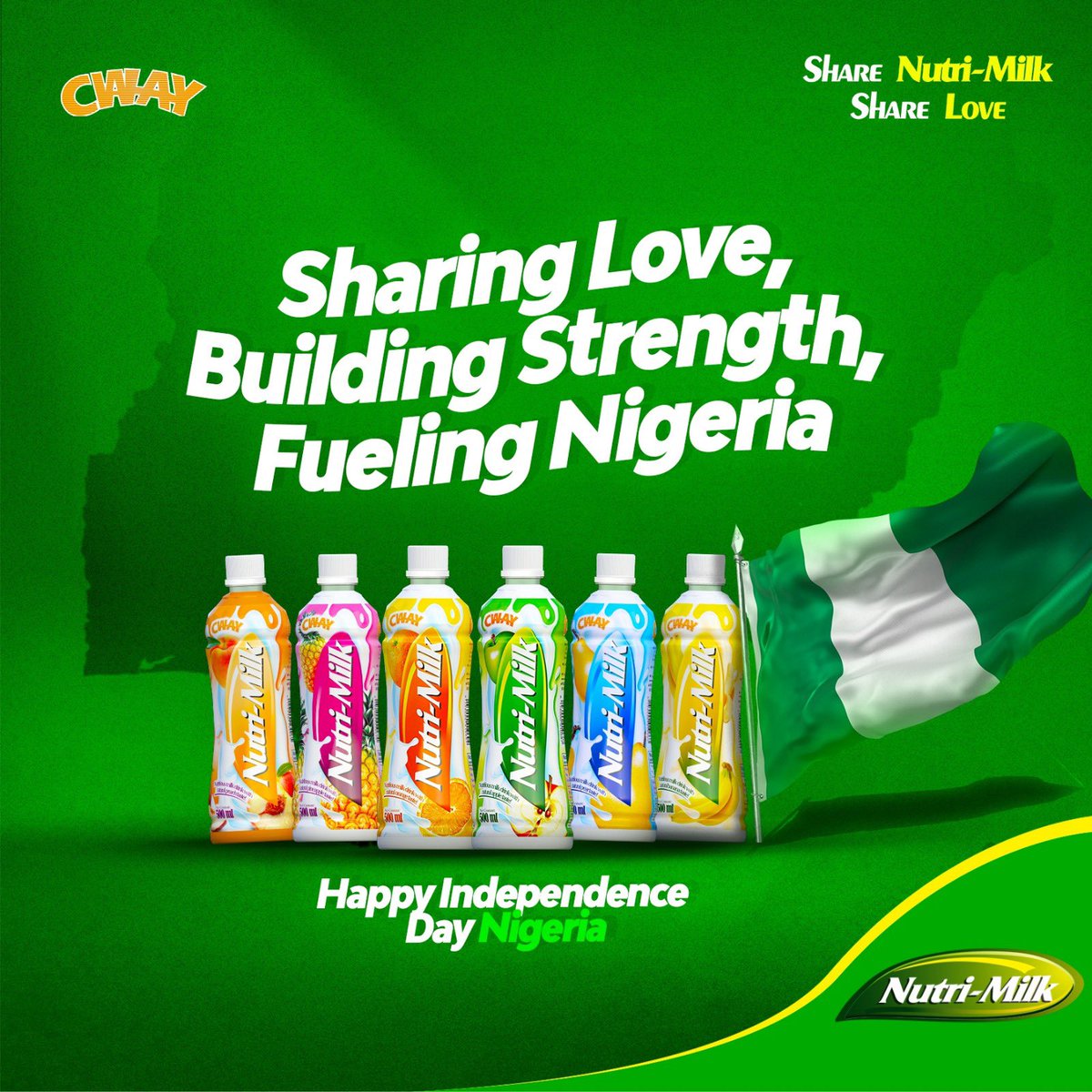 This Independence Day, we’re sharing love, nurturing unity, and fueling the future one sip at a time. 🇳🇬💚

Happy Independence Day! 

Who are you sharing your Nutri-Milk moment with today? 

#ShareNutriMilkShareLove