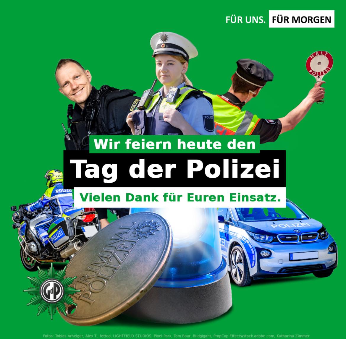 Heute feiern unsere Polizei! #110
Seit dem #GdP-Bundeskongress 2022 ist es offiziell: Der 1. Oktober ist Euer Tag. 
Ein Tag, um innezuhalten und Danke zu sagen:
🙏 Danke für Eure Stärke.
 🙏Danke für Euren Mut.
 🙏Danke, dass Ihr jeden Tag für Sicherheit, Ordnung und Hilfe da