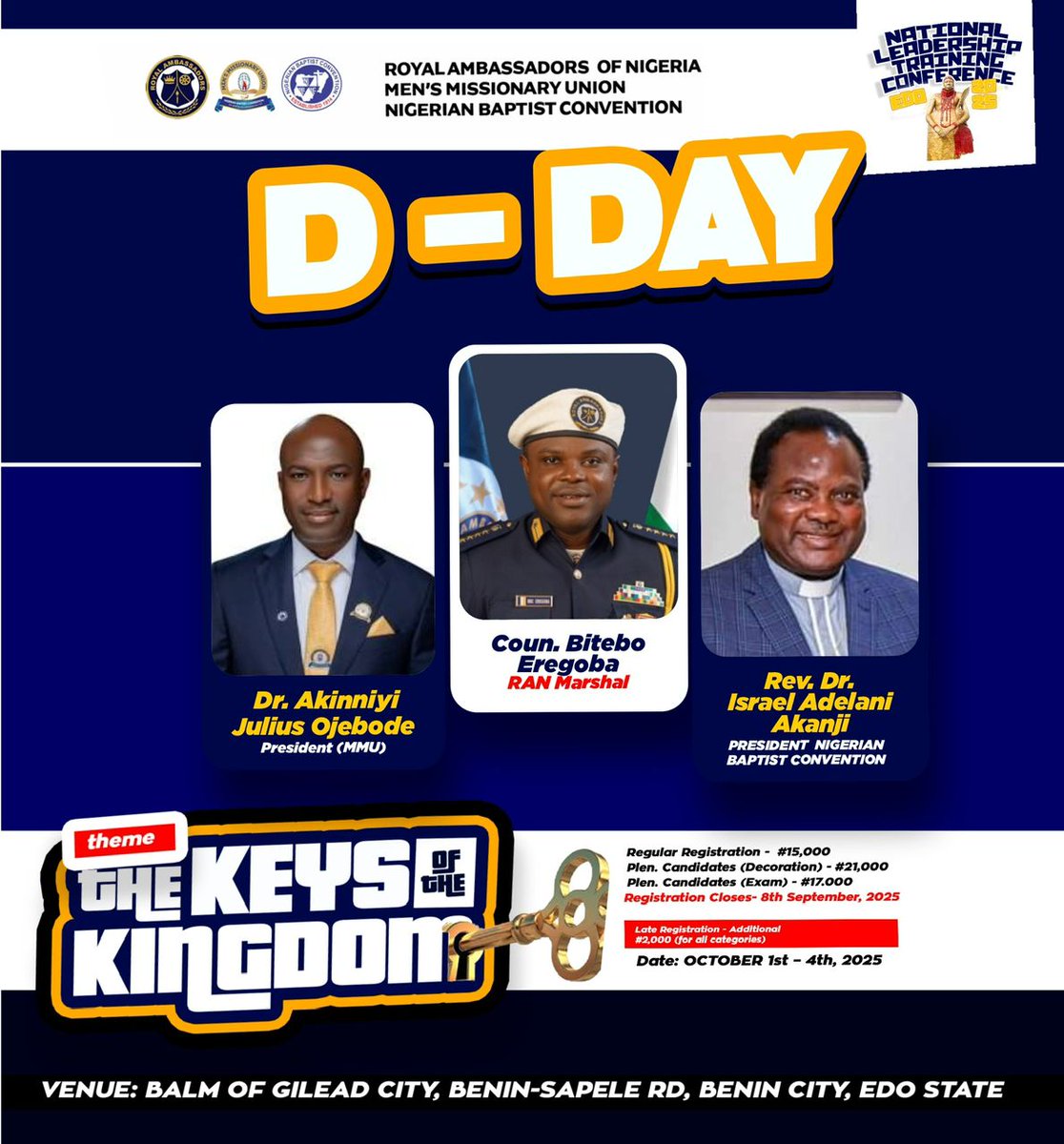 There's so much to be grateful to God for!
Happy New month #October
Happy #independenceday2025 Nigeria
Naija at 65
Welcome to Edo, Welcome to NLTC 😊 
#Leadership #NLTCEdo2025 #KingdomKeys 
#RAN
#RoyalAmbassadorsOfNigera