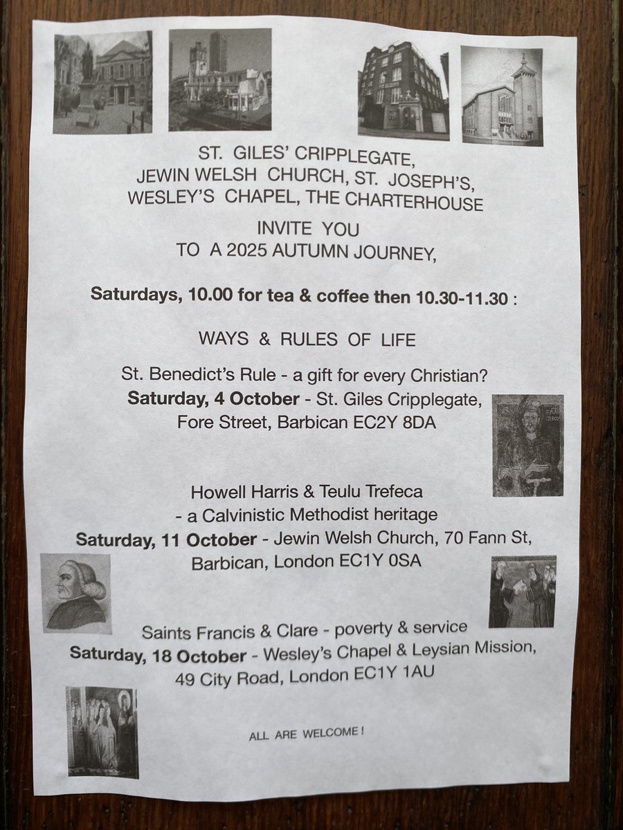 frjacknoble's tweet photo. Great coffee. Homemade cake. 10am Sat morning @stgilescg #thelittlecountrychurchinthecity w/ our beloveds frm St Mary Moorfields RC, @wesleyschapel &amp; Jewin Welsh Church, Charterhouse … for 1 of 3 #ecumenical #ruleoflife #wayoflife - wisdom, conversation, open hearts https://t.co/H2xK7V2yYn