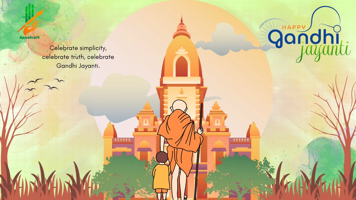 ApnaKraft's tweet image. 🌿✨ "Happy Gandhi Jayanti" ✨🌿

Mahatma Gandhi’s teachings are not just history — they are a way of life. 🙌
Let’s take a step towards building a peaceful and compassionate world 🌏💚

#apnakraft #peaceandsimplicity #bethechange #mahatmagandhi #gandhijayanti #india