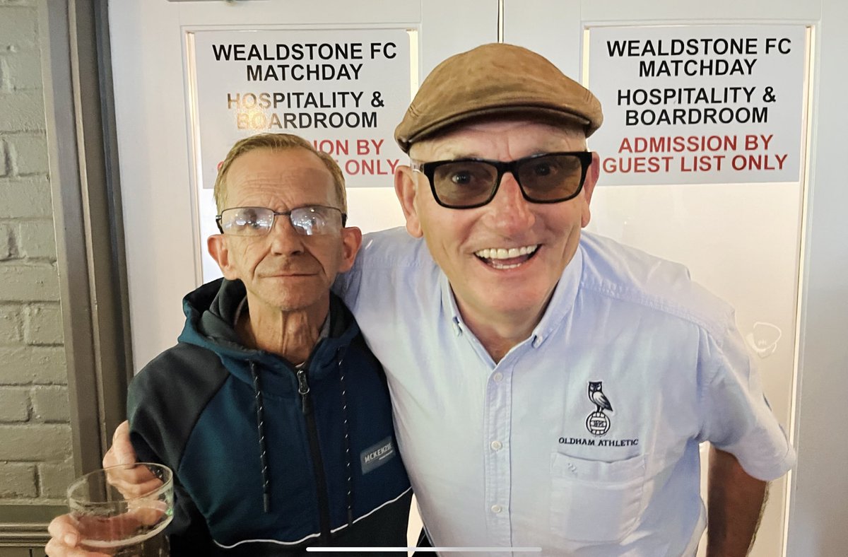 People that brighten my day No13 - The wonderful ⁦#frankrothwell ⁦<a href="/OfficialOAFC/">Oldham Athletic</a>⁩ and ⁦<a href="/OnlyOneRaider/">Gordon Hill</a>⁩ outside the boardroom in 2023