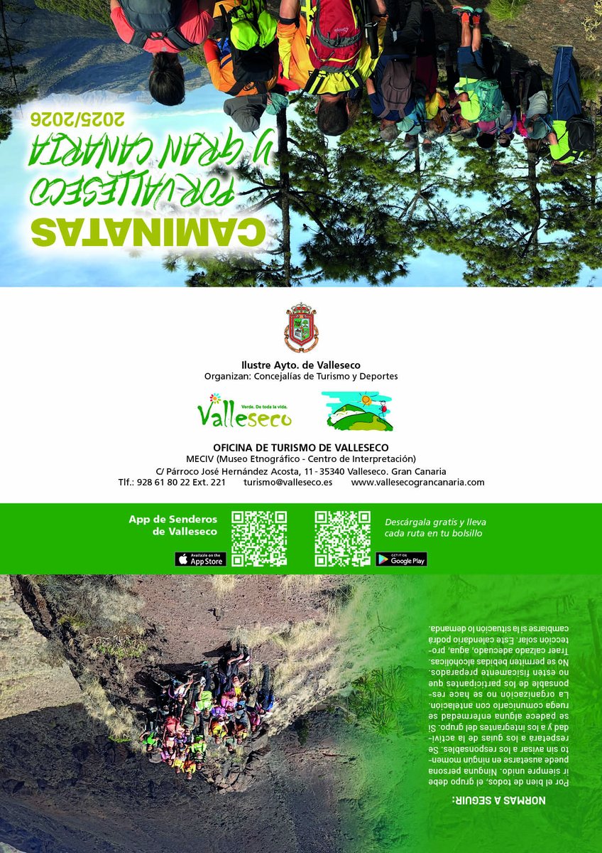 El Ayto de Valleseco organiza la primera ruta👣 de la temporada el próximo sábado 11 de octubre. Para apuntarse, hay que llamar al ☎928618232 🍂🥀🍄