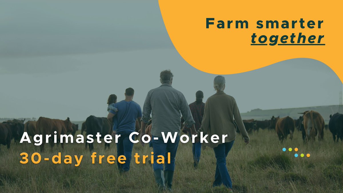 Agrimasters's tweet image. Agrimaster Standard and Agrimaster-Plus customers: Try Agrimaster Co-Worker FREE for 30 days! 

Securely share your farm’s financial data with family, partners, and team members, while staying in full control.

agmstr.com/3KuXzW6

T&amp;amp;Cs apply: agmstr.com/4oiFwRR