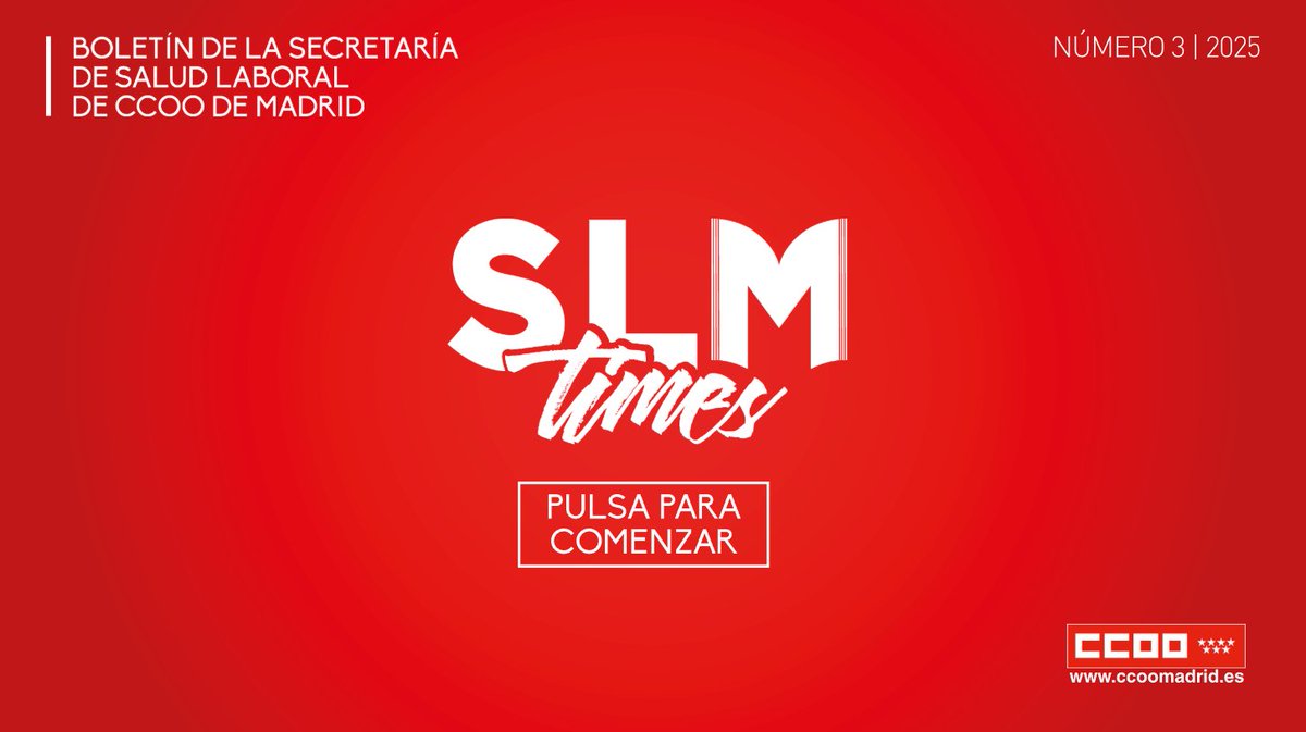 🔴 Consulta "Salud Laboral Times 3/2025"

En él podréis encontrar un monográfico dedicado a cómo gestionar la digitalización y la Seguridad y la Salud en el Trabajo

👇👇
madrid.ccoo.es/noticia:737527…