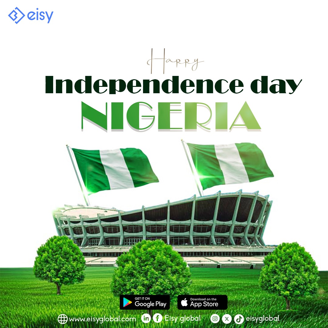 GoEisy's tweet photo. โ65 years of resilience, strength, and progress. ๐
Today, we celebrate Nigeria ๐ณ๐ฌ and the spirit of freedom that drives us forward.
At Eisy, weโre proud to power seamless payments for a nation on the rise. ๐
#HappyIndependenceDay #Eisy #NigeriaAt65 #SeamlessFinanceโ https://t.co/8AxKOV3FPe