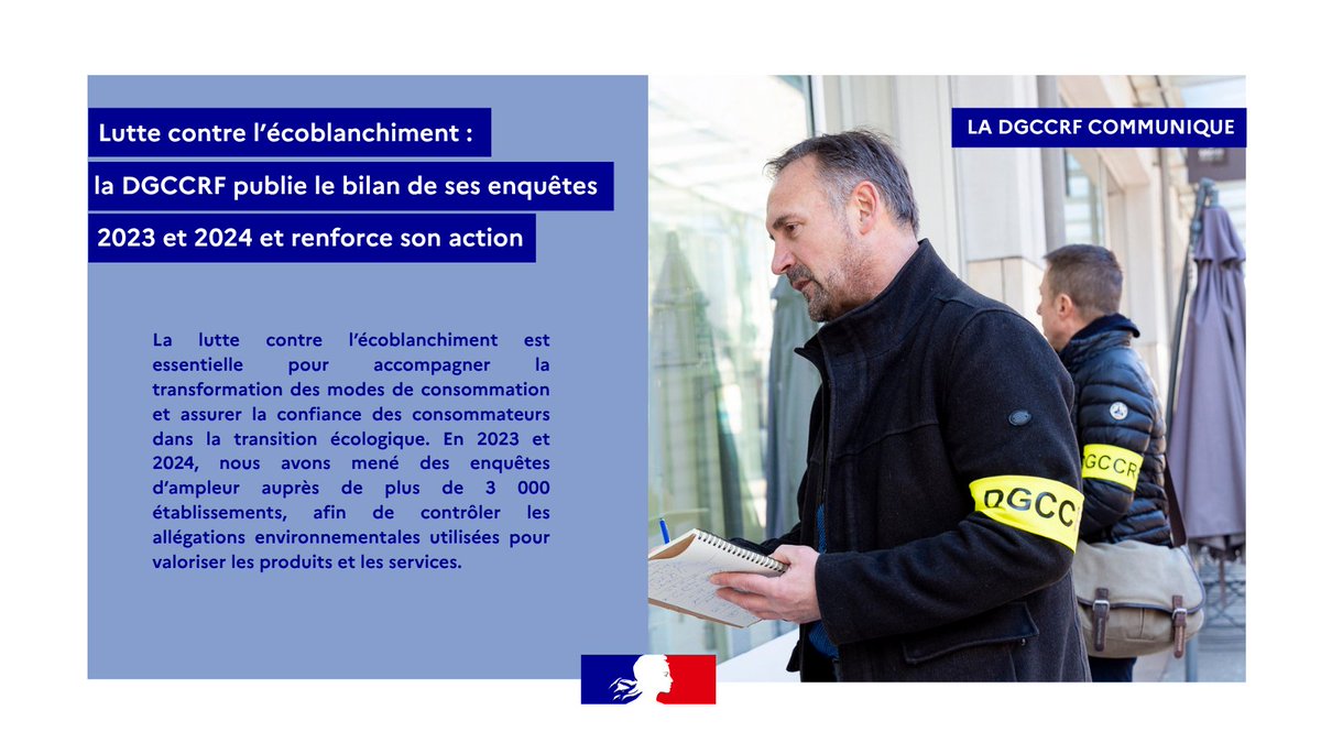 dgccrf's tweet image. 🗞️ Lutte contre l’écoblanchiment | Face aux enjeux environnementaux, l’intérêt pour une consommation durable augmente chez les consommateurs. En 2023-2024, plus de 3.000 établissements ont été contrôlés dans le secteur.
Notre communiqué de presse👉bit.ly/42PH9hk