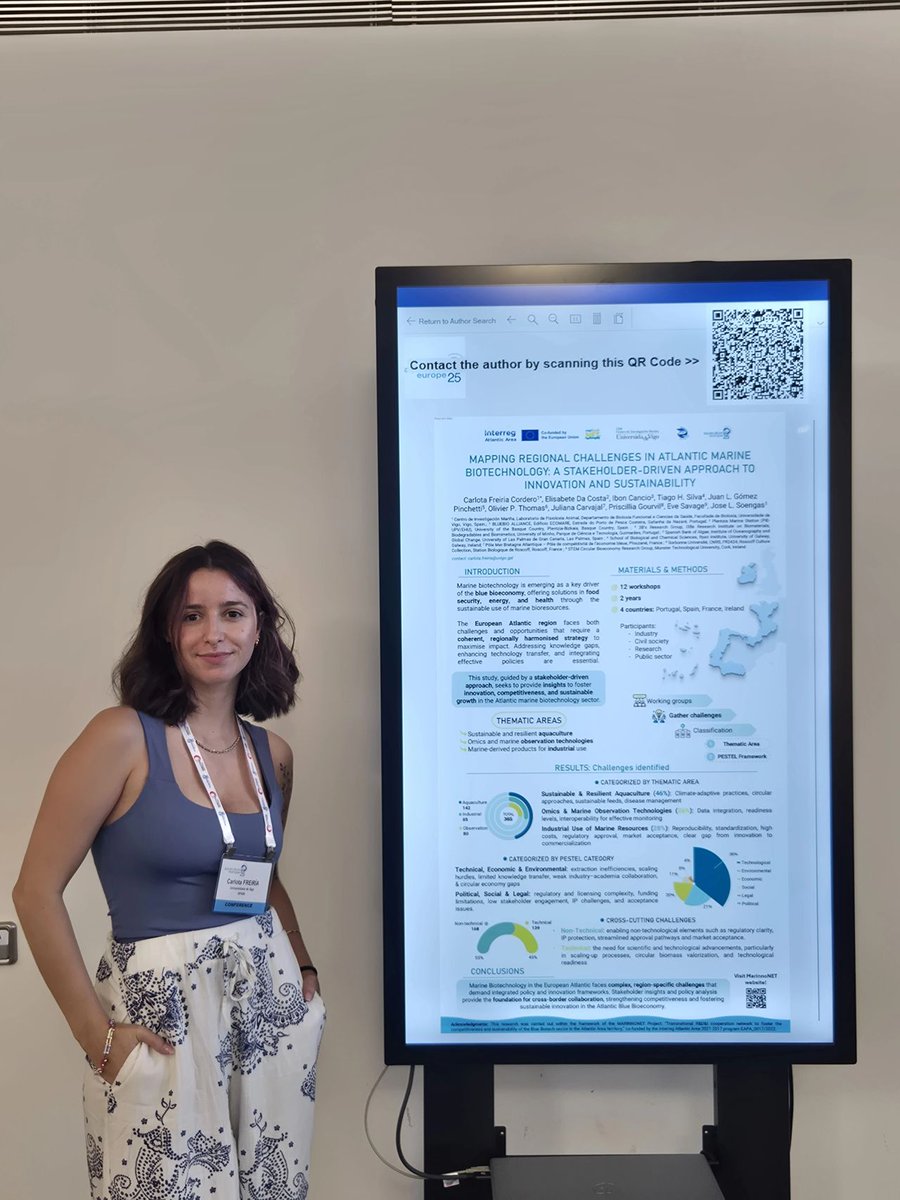 marinnonet's tweet photo. So exciting to see first results of #MARINNONET at #AE2025! 😎
👉 #CarlotaFreiría mapped #BlueBiotech challenges in the Atlantic from the project workshops.
👉 #CristinaVelasco @CIM_Uvigo shared pilot project #FUNCTIONALGAE on plant-based diets for rainbow trout.
@AtlanticArea https://t.co/nUPplhfvkQ