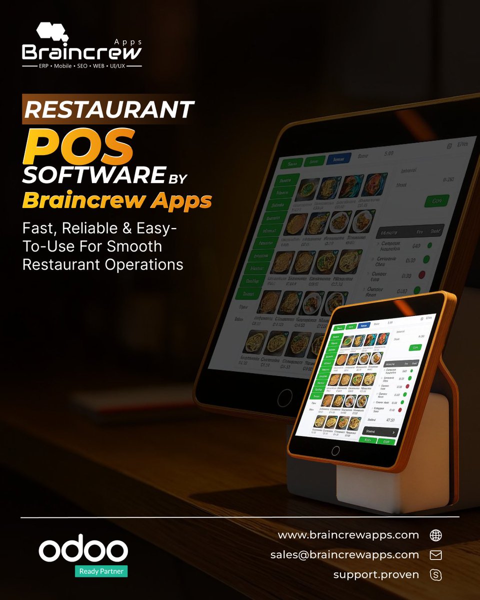braincrewapps's tweet image. Upgrade your restaurant with smart POS! 🍴
Braincrew Apps customizes Odoo POS for billing, tables, orders &amp;amp; inventory — all in one fast, reliable system. 

#BraincrewApps #OdooPOS #RestaurantPOS #FoodTech