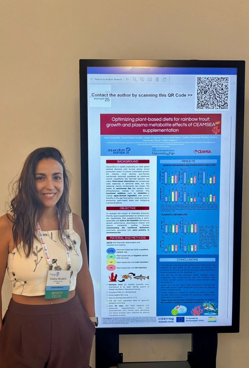 marinnonet's tweet photo. So exciting to see first results of #MARINNONET at #AE2025! 😎
👉 #CarlotaFreiría mapped #BlueBiotech challenges in the Atlantic from the project workshops.
👉 #CristinaVelasco @CIM_Uvigo shared pilot project #FUNCTIONALGAE on plant-based diets for rainbow trout.
@AtlanticArea https://t.co/nUPplhfvkQ