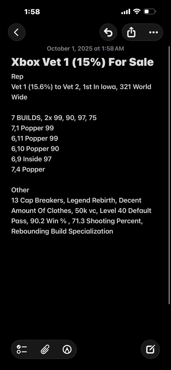 MonteIlFish's tweet photo. Selling V1 Account #2k26 #2KCommunity https://t.co/0tLXLLfEUk
