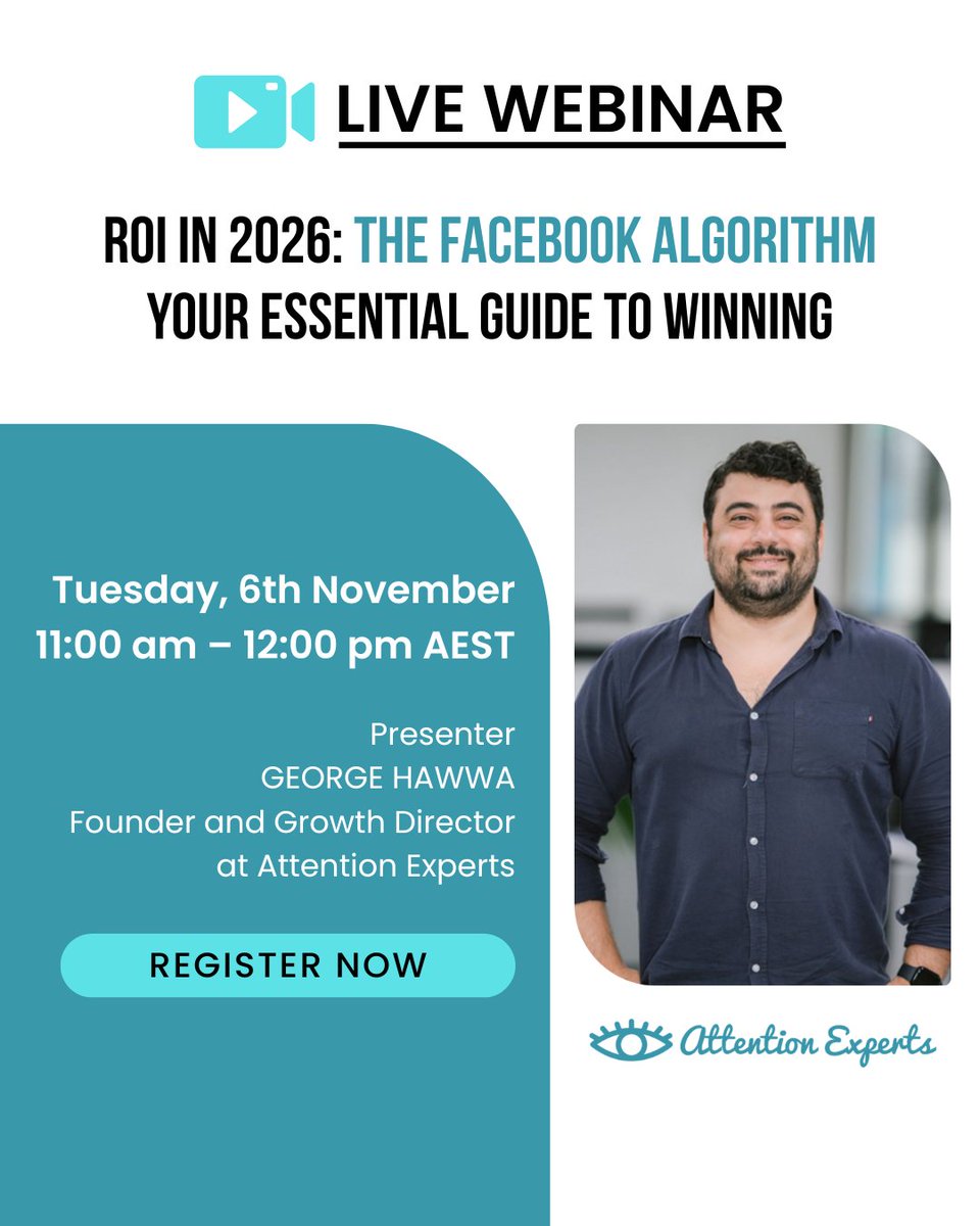 The Facebook Algorithm Changed. Your ROI Strategy Must Too.

Join our upcoming webinar with AE Founder, George Hawwa, on - "ROI in 2026: The Facebook Algorithm – Your Essential Guide to Winning." 

📅 6th of November | 11 am AEST
👉 Register Now -vist.ly/48tyk