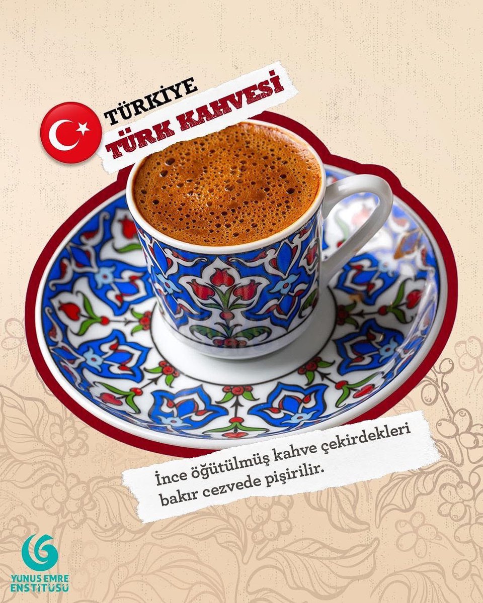 yeeromanya's tweet image. 🇹🇷 Kahvenin dili evrensel, tadı benzer, sohbeti sınırsız! ☕️

Bugün Dünya Kahve Günü! Gelin, kahvenin insanları bir araya getiren sıcaklığını birlikte kutlayalım. 🌍

Sizin en sevdiğiniz kahve hangisi?👇

@yeeorgtr 
#YunusEmreEnstitüsü #DünyaKahveGünü #CoffeeDay
