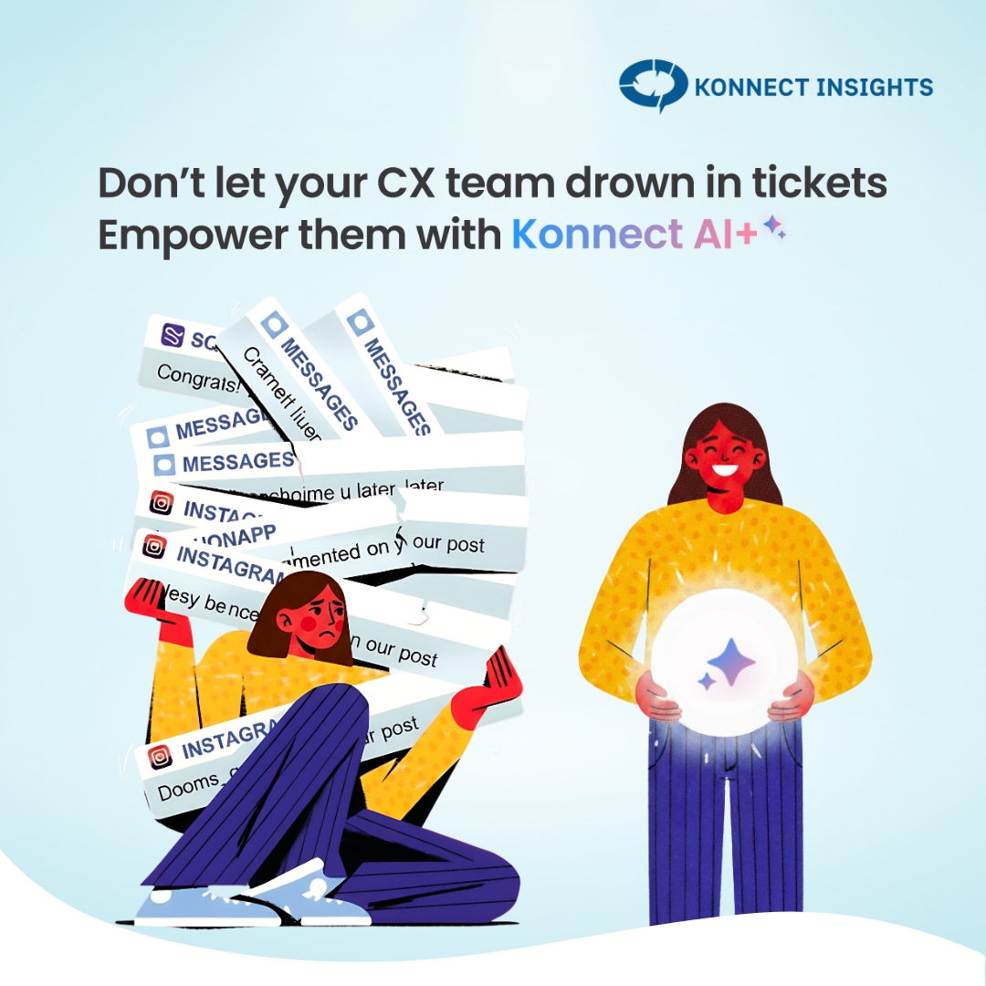 KonnectInsights's tweet image. CX teams shouldn’t drown in tickets.
 Konnect AI+ helps them handle smarter:
 Instant summaries
 Smart tagging &amp;amp; routing
 Sentiment + churn detection
 Agent-assist for faster replies

#CX #AI #KonnectAIPlus
