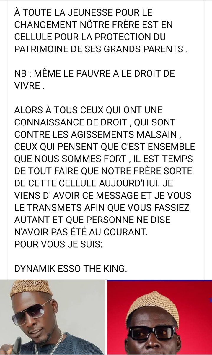 L'artiste JANEA Paul Henry <a href="/JaneaOfficiel/">JANEA</a> serait en cellule à cause d'un problème l'opposant à sa famille paternelle qui veut la maison de son feu père. 

#Free_Janea ✊🏾