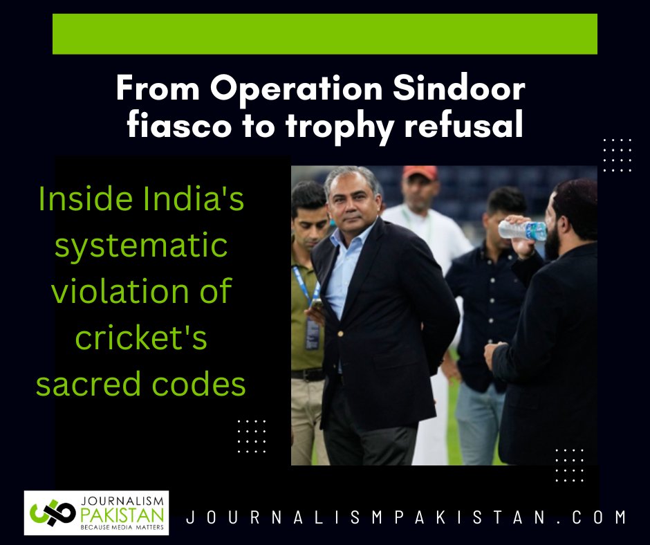 JournalismPk's tweet photo. India’s trophy snub wasn’t just bad manners; it broke ICC rules. As the BJP turns cricket into politics, Pakistan scores in diplomacy. The game faces its biggest crisis since Bodyline. Will ICC act? #Cricket #ICC #Bodyline #AsiaCup2025 #BCCIPolitics
https://t.co/mXR0xypbSw https://t.co/dyas3s9ckl